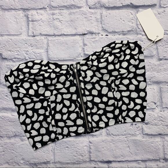 Planet Blue Zip Front, Cheetah Crop Top - Picture 1 of 7